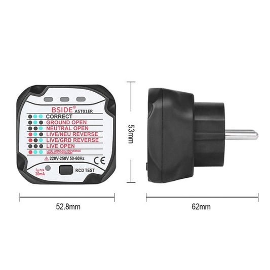 BSIDE AST01 Plug Power Tester Electrical Socket Detector EU Plug by BSIDE