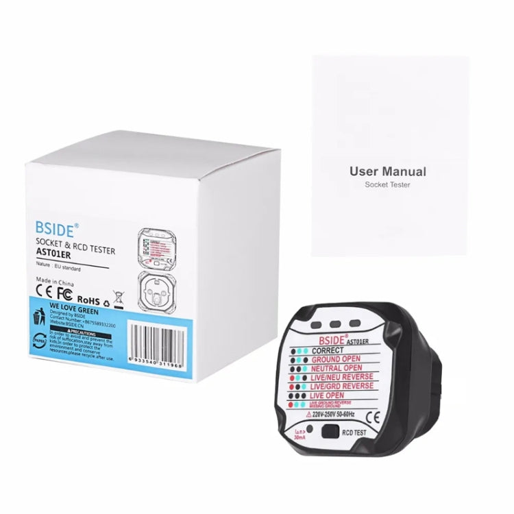 BSIDE AST01 Plug Power Tester Electrical Socket Detector EU Plug by BSIDE