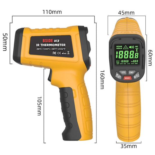 BSIDE H3 High Temperature Infrared Thermometer Handheld Non-Contact Thermometer by BSIDE