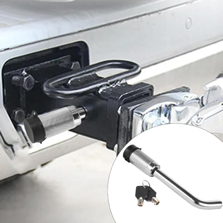 Car Latch Lock Trailer Tow Hook Anti-theft Padlock(Bending Silver) by buy2fix
