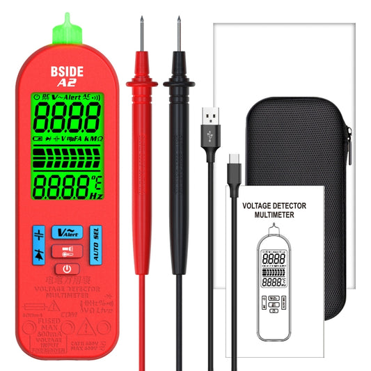BSIDE A2 Charging Model Mini Digital Auto-Ranging Pencil Multimeter, Specification: With Tool Pack by BSIDE