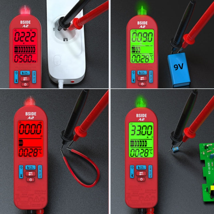 BSIDE A2 Charging Model Mini Digital Auto-Ranging Pencil Multimeter, Specification: With Tool Pack by BSIDE