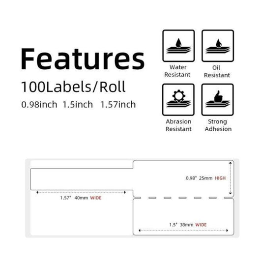For Phomemo M110 / M200 100pcs /Roll 25x38mm Cable Self-Adhesive Thermal Labels(Red) by Phomemo