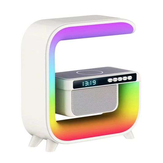 G3 5 In 1 Wireless Charger Bluetooth Speaker Clock With RGB LED Atmosphere Smart Light by buy2fix