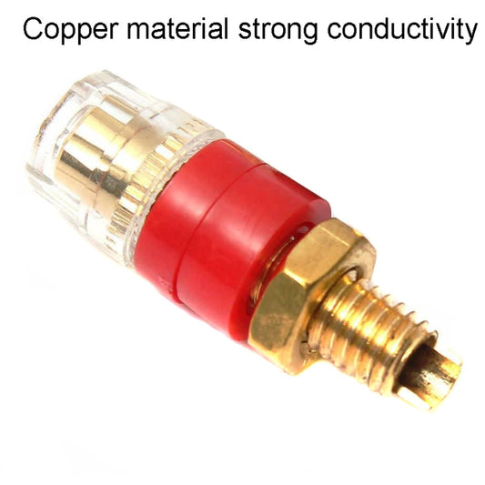 Small Copper Transparent Audio Column M6 Crystal Banana Holder Terminal Block(Red) by buy2fix