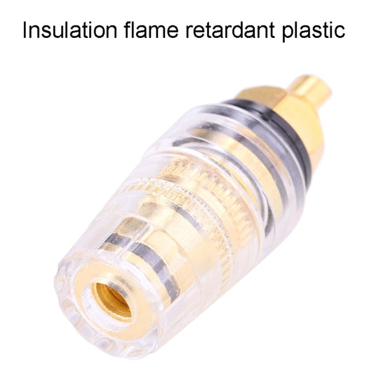 Large Transparent Crystal Terminal Block M8 Amplifier Speaker Connector(Black) by buy2fix