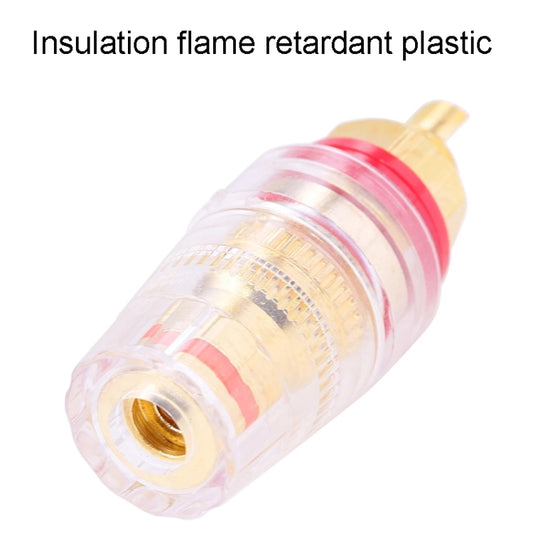 Large Transparent Crystal Terminal Block M8 Amplifier Speaker Connector(Red) by buy2fix