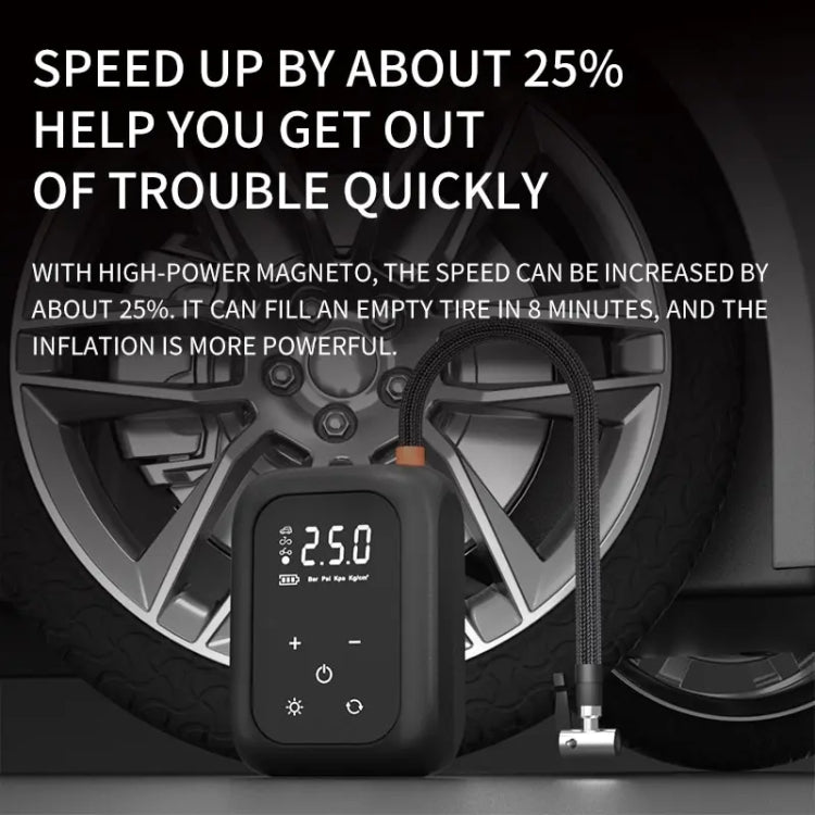 Multifunctional Portable Car Electric Wireless Tire Inflator Pump(Mechanical Button) by buy2fix