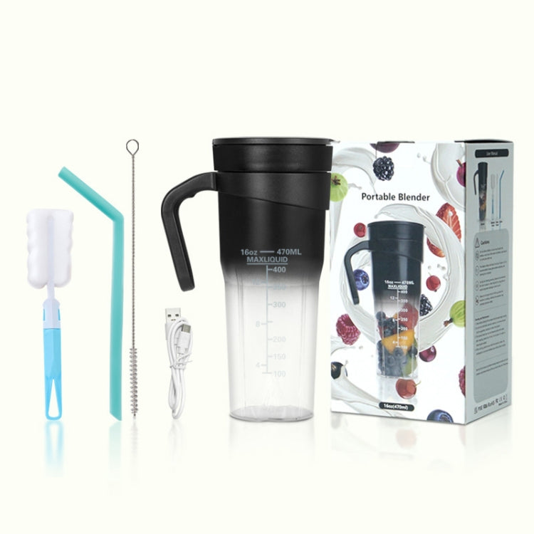 Portable Mini Electrical Extractors USB Charging Multifunctional Juicer(Black) by buy2fix