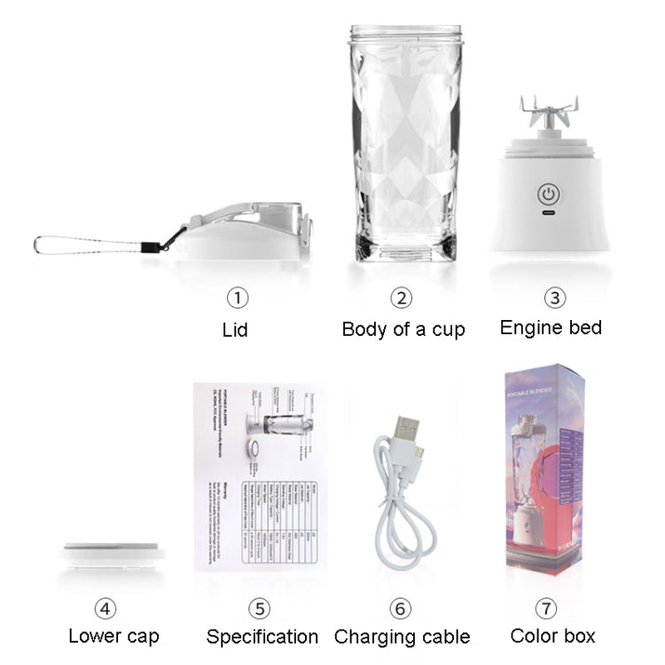 Portable Multifunctional USB Charging Juice Cup Mini Electrical Blender(Pink) by buy2fix