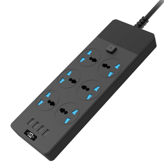 TB-T12 3000W 2m 4-USB Ports + 6-Jacks Multifunctional Flame-Retardant Socket With Switch(UK Plug) by buy2fix