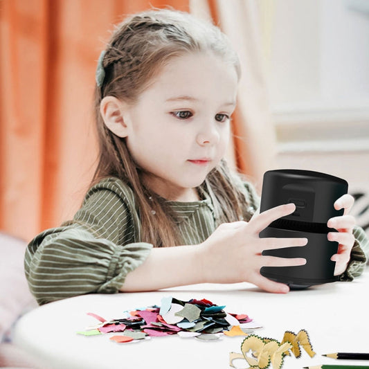 Desktop Mini Vacuum Cleaner USB Rechargeable Office Home Portable Paper Cleaner(Black) by buy2fix