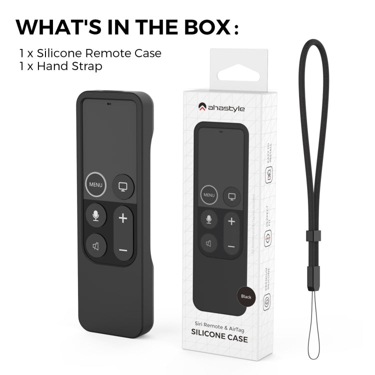 For Apple TV HD / 4K+AirTag AhaStyle PT157 Remote Control Tracker 2 In 1 Silicone Protective Cover(Midnight Blue) by AhaStyle