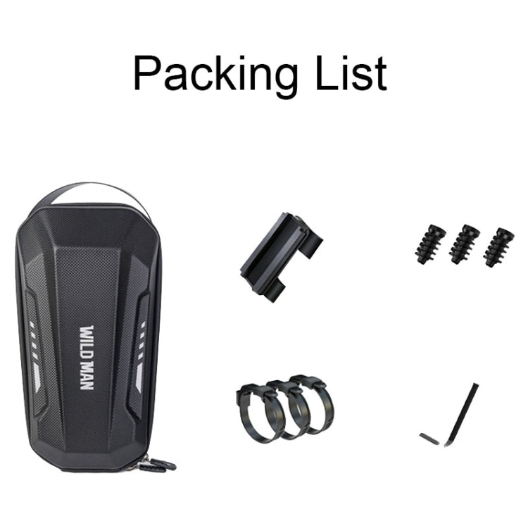 WILD MAN Scooter EVA Hard Shell Front Bag Folding Bicycle Quick Release Hanging Bag, Size: 2L(Black) by WILD MAN