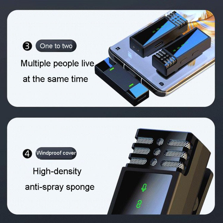 One To Two Outdoor Recording Lavalier Microphone Noise Canceling Wireless Mics, Interface: 8 Pin by buy2fix