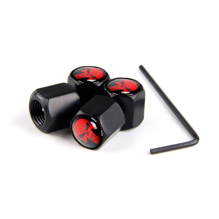 4pcs/set Skull Anti-theft Valve Personalised Conversion Cap(Red) by buy2fix