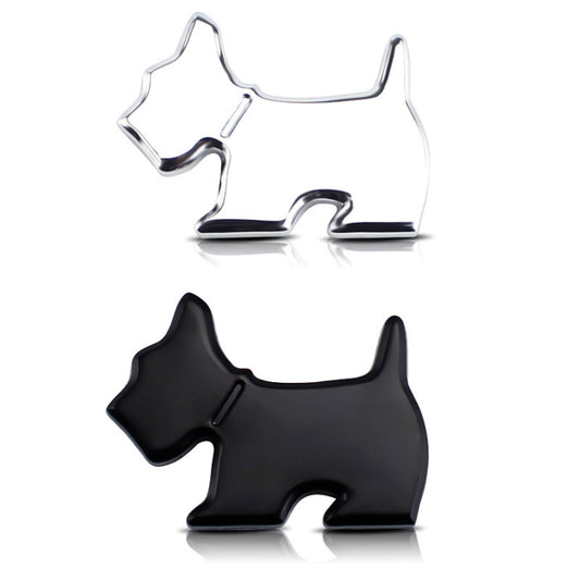 Cute Pet Dog Car Decal Puppy Metal Vehicle Emblem Decorative Stickers(Silver) by buy2fix