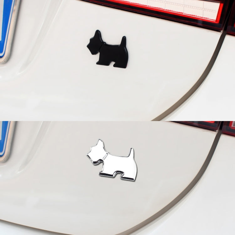 Cute Pet Dog Car Decal Puppy Metal Vehicle Emblem Decorative Stickers(Silver) by buy2fix