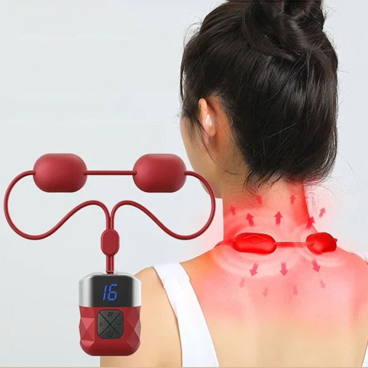 Mini Hanging Neck EMS Pulse Cervical Massager Shoulder and Neck Physiotherapy Instrument(Red) by buy2fix