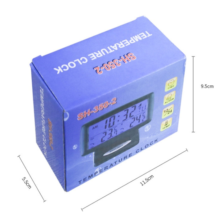 LCD Night Light Car Clock Automotive Electronics Inside And Outside Dual Thermometer by buy2fix