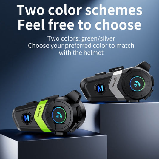 S3 Motorcycle Helmet Bluetooth Headset For Full and Half Helmets(Silver) by buy2fix