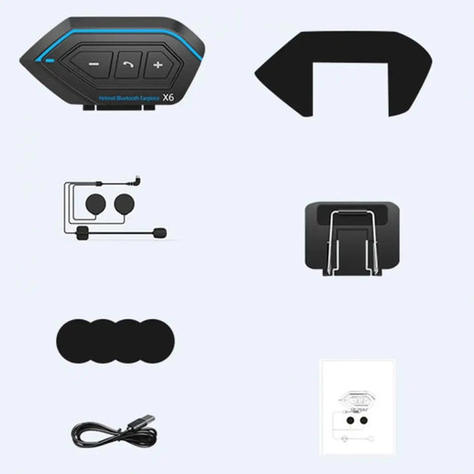 X6 Helmet Bluetooth Headset Wireless Waterproof Moto Handsfree Stereo Headphone(Soft Line Wheat) by buy2fix