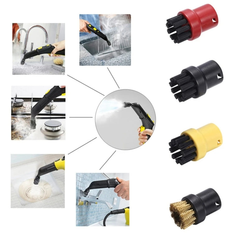 Steam Brush Heads Steamer Accessories For Karcher SC1 / SC2 / SC3 / SC4 / SC5, Style: Black by buy2fix