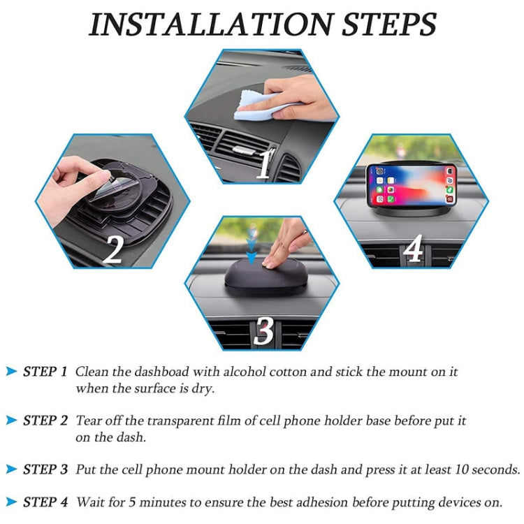 360 Degree Rotating Suction Cup Car Dashboard Mobile Phone Holder(Black) by buy2fix