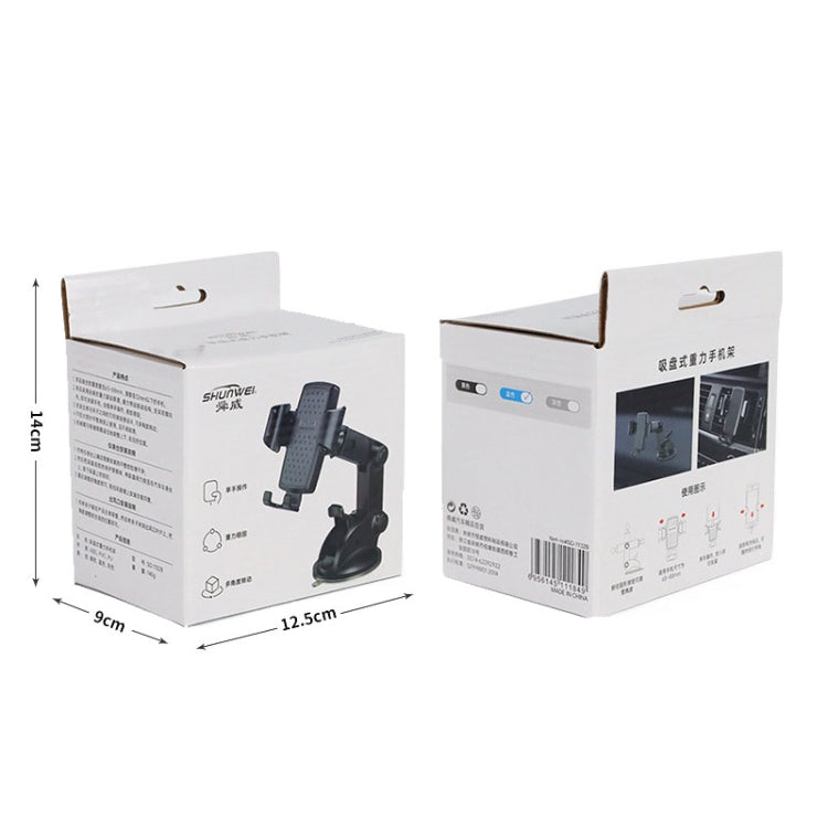 SHUNWEI SD-1132B Car Phone Suction Cup + Air Vent Holder Gravity Sensing Support Bracket(Gray) by SHUNWEI