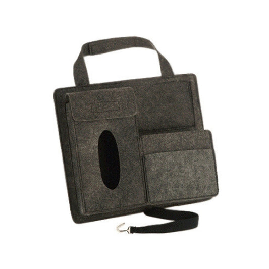 Felt Car Storage Bag Car Back Seat Hanging Organizer Bag(Light Gray) by buy2fix
