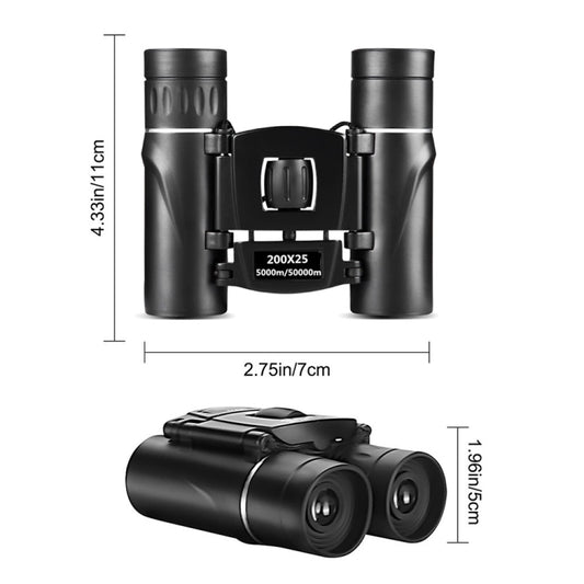 500 x 25 With Phone Clip HD Powerful Folding Binoculars for Hunting Outdoor Camping by buy2fix