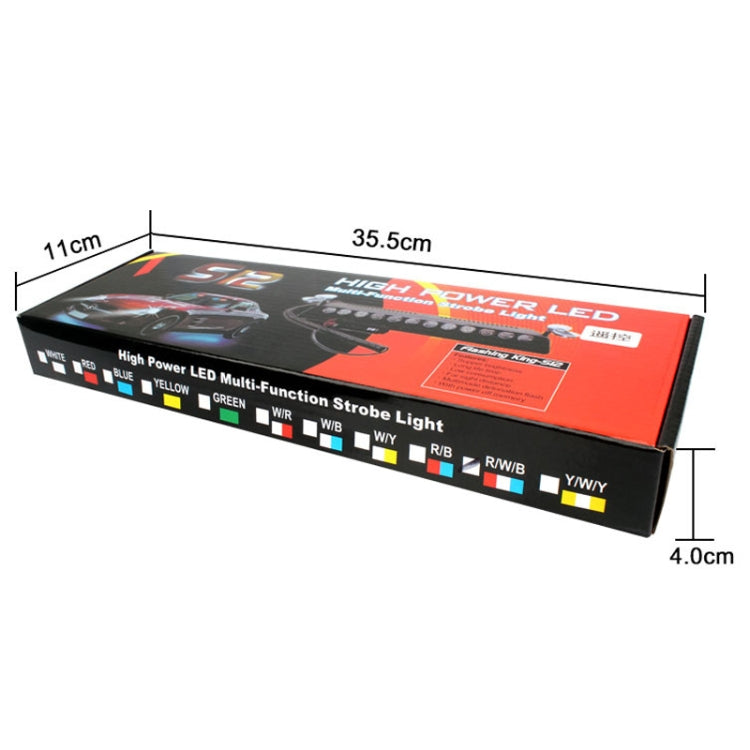 12 LED Car Front Suction Cup High Brightness Strobe Light(Red White Blue) by buy2fix