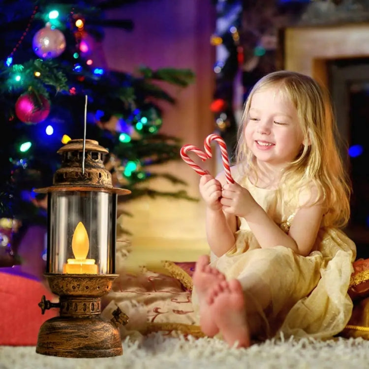 Retro LED Electronic Portable Lights Christmas Decoration Night Lights, Style: Copper Line (Black) by buy2fix