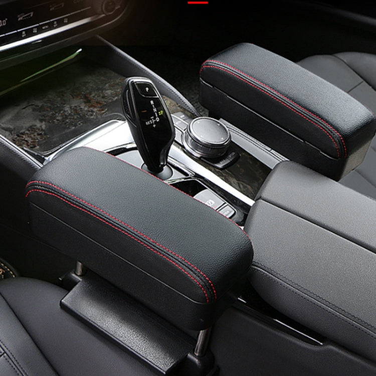 Car Wireless Charging Armrest Box Multifunctional Seat Crack Storage Box, Color: Black Red Line by buy2fix