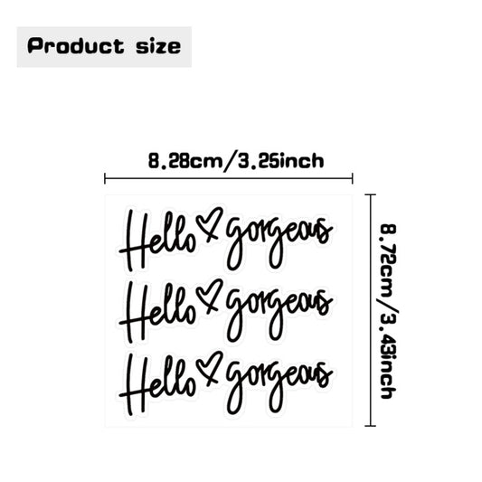 3sheets /Set Hello gorgeous Car Stickers Inverted Rear Mirror Glass Sticker by buy2fix