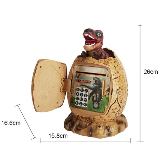 16.6 x 15.8 x 26cm Fingerprint Dinosaur Egg Password Money Bank Kids Toys Gifts Tyrannosaurus Rex Savings Jar(Beige) by buy2fix