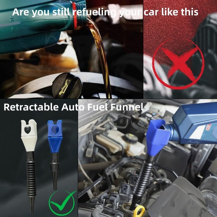 5pcs Plastic Refueling Funnel Portable Folding Telescopic Hose Hands-Free Bayonet(Blue) by buy2fix