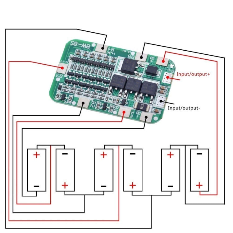 6 String 22/24V 18650 Lithium Battery Protection Board by buy2fix