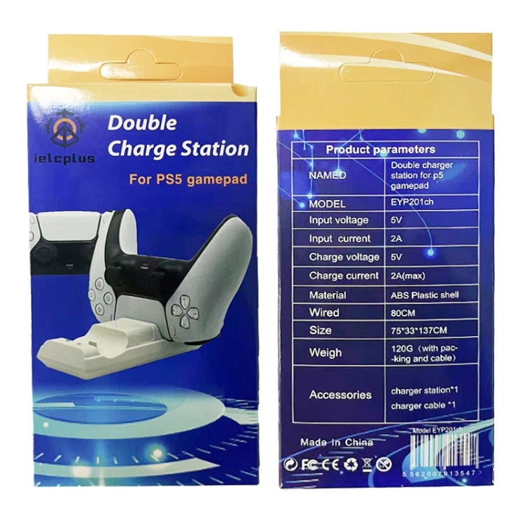 For PS5 Controller Dock Charger Gamepad Dual Port Quick Charger(Black) by buy2fix