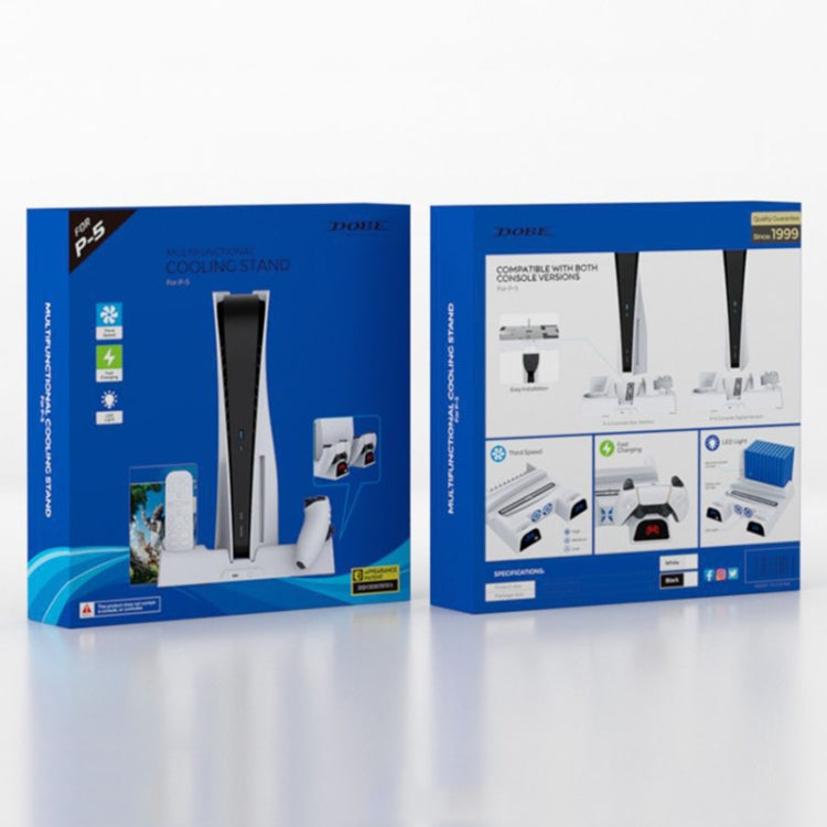 DOBE For PS5 Gamepad Multi-Function Dual Charger Cooling Fan Base With Disk Organizer(Black) by DOBE