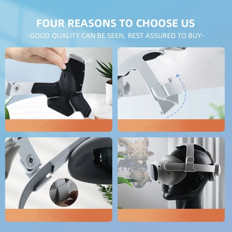 For PICO 4 Hibloks Pressure-free Headband High Elastic PU Headstrap VR Accessories by hibloks