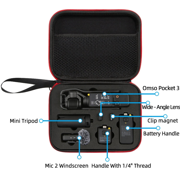 For DJI Osmo Pocket 3 Storage Bag Pocket Camera Handbag(Black Shell Black Inner) by buy2fix