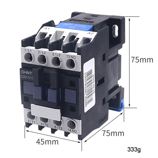 CHNT CJX2-1201 12A 220V Silver Alloy Contacts Multi-Purpose Single-Phase AC Contactor by CHNT