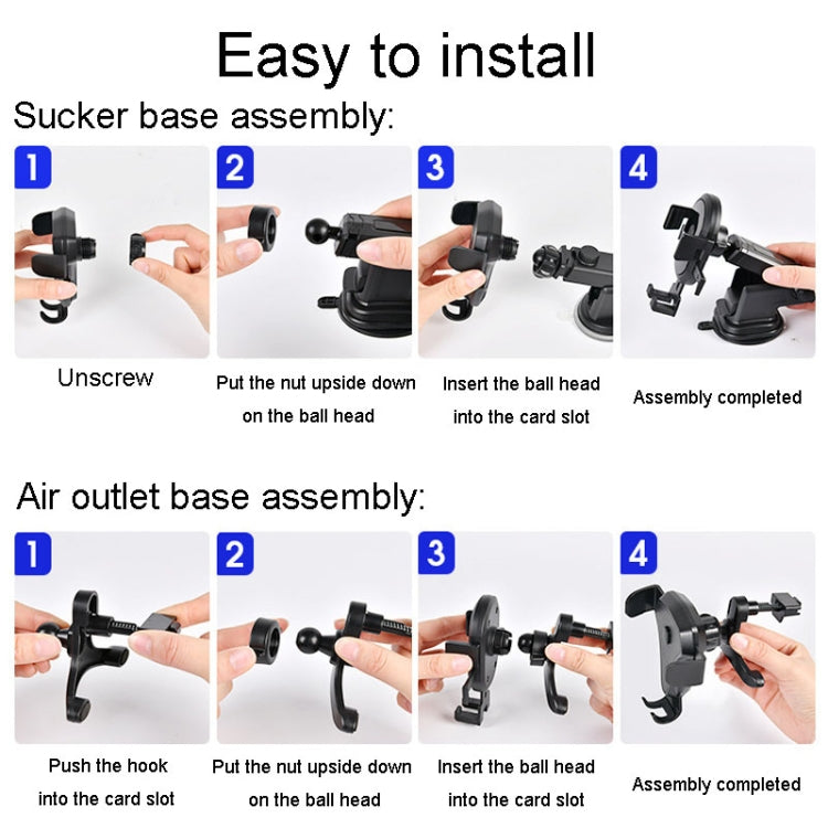 Carbon Fiber Automotive Phone Holder Car Navigation Bracket Telescopic Model, Specification: 2 In 1(Love Model) by buy2fix