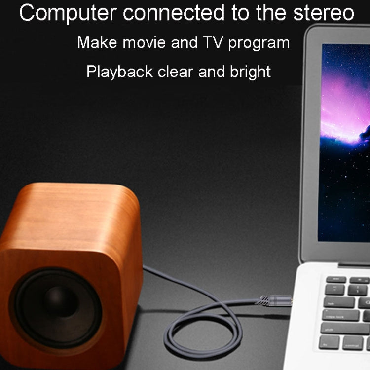 JINGHUA A240 3.5mm Male To Male Audio Cable Cell Phone Car Stereo Microphone Connection Wire, Size: 5m(Gray) by JINGHUA