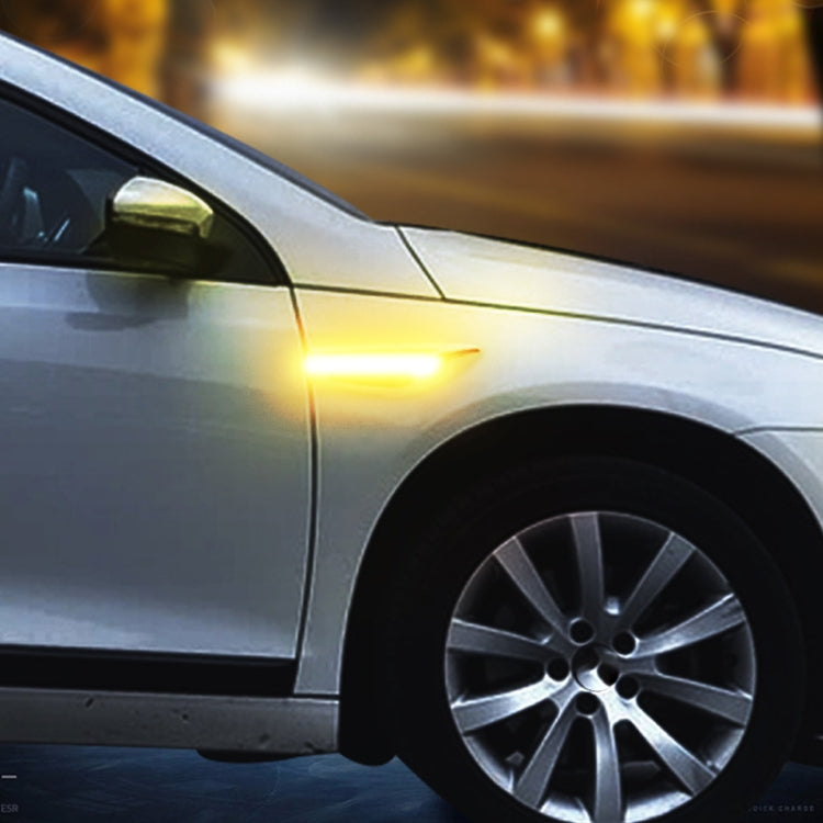 2pcs Car Fender Blade Dynamic Side Marker Lights 12V LED High Bright Daytime Running Lights(Blue) by buy2fix