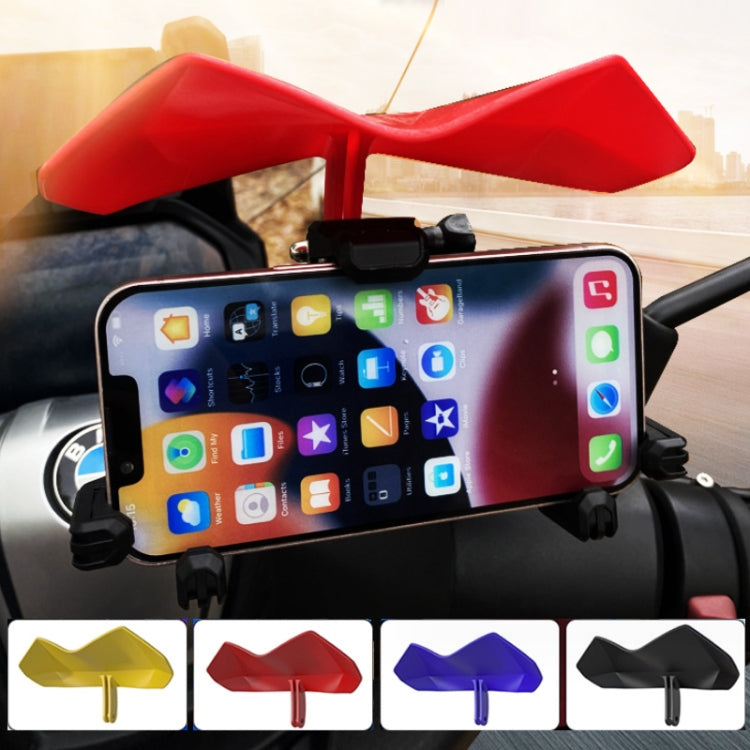 Motorcycle Mobile Phone Holder Sun & Rain Protection Expanded Deflector Wing, Color: Lemon Yellow by buy2fix