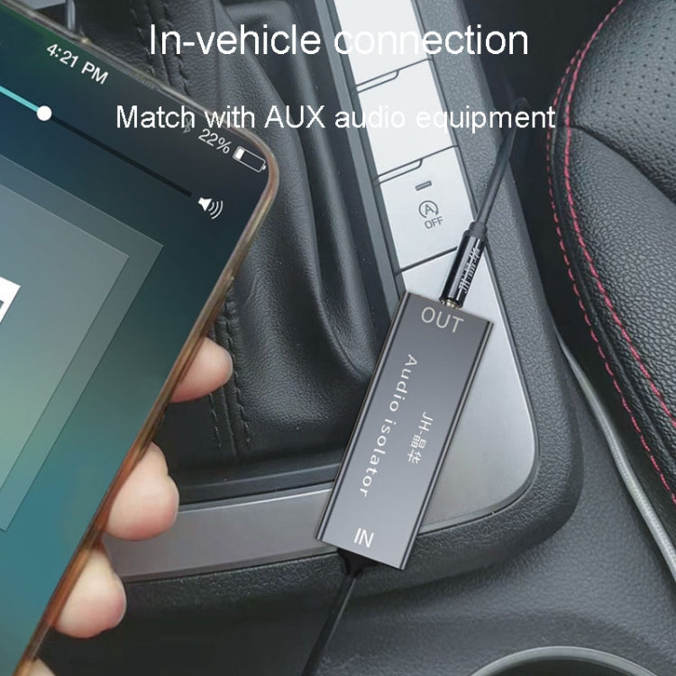 JINGHUA Z100 3.5mm Audio Isolator Car AUX Noise Reduction And Anti-Interference Sound Filtering(Black Gray) by JINGHUA