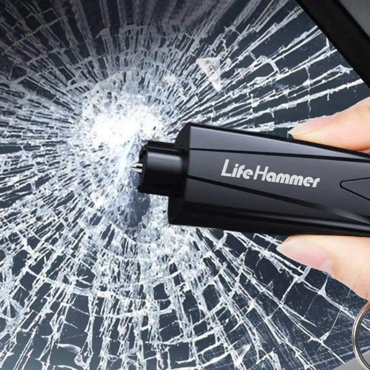 Multifunctional Vehicle Safety Hammer Emergency Window Breaker(Black) by buy2fix