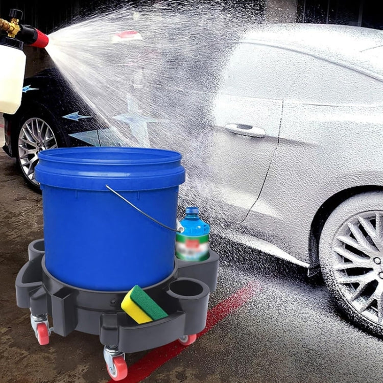 Multifunctional Cleaning Bucket Pulley Base Car Wash Mobile Stool(Black) by buy2fix